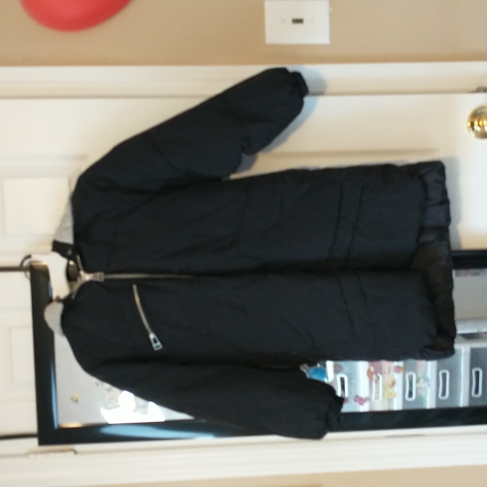 Zara black puffy jacket with grey hood
